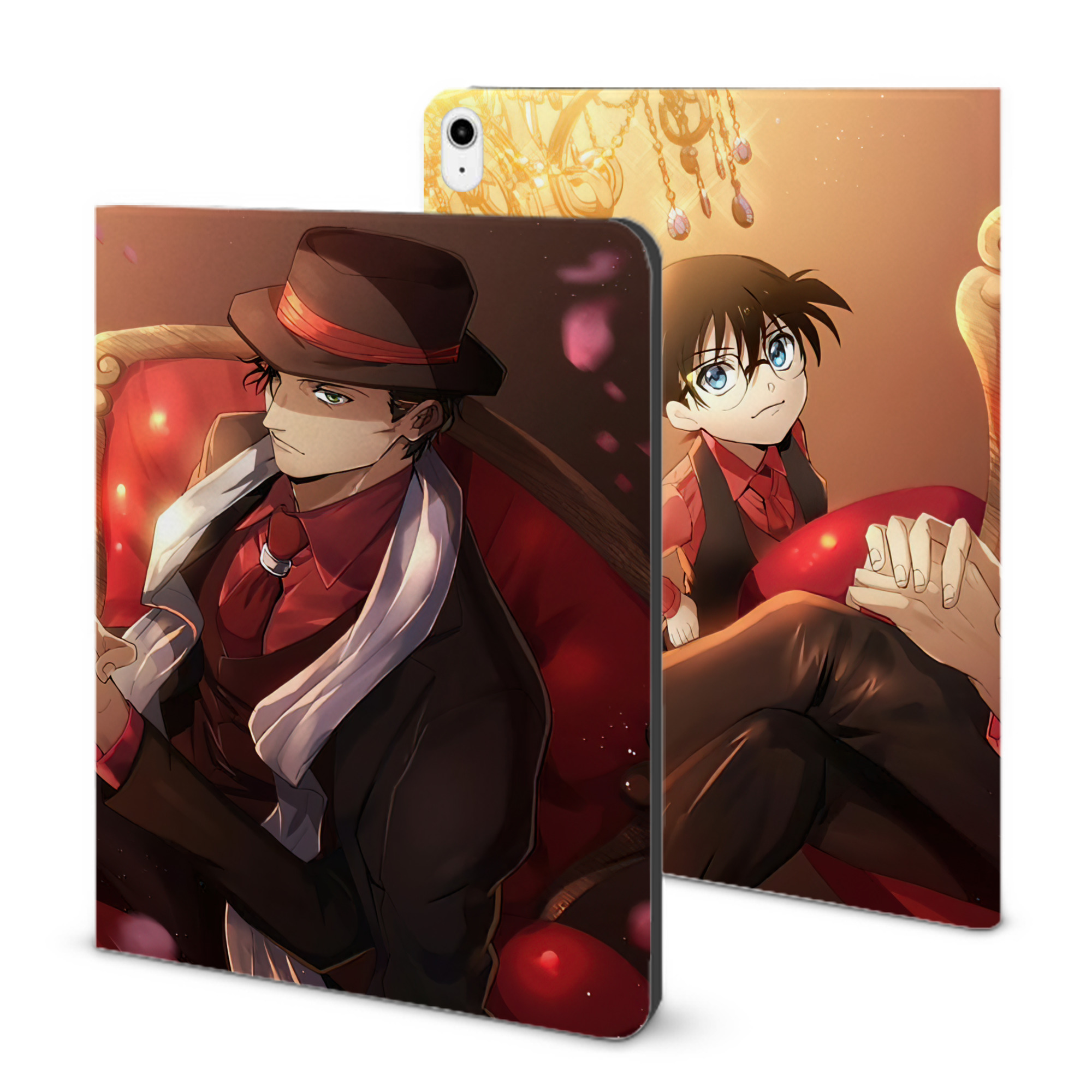 （画像用） 名探偵コナン Detective Conan IPadケース ペンホルダー付き ブックスタイルデザイン